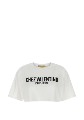 Valentino Garavani cropped print T-shirt - White