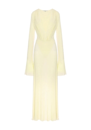 MANURÍ Suki long-sleeve draped dress - Yellow