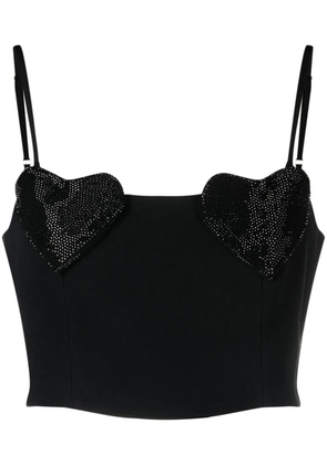 Blumarine heart-patch crop-top - Black