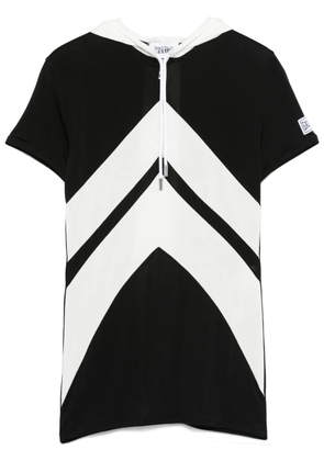 Jean Paul Gaultier chevron-patterned hooded T-shirt - Black