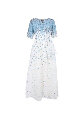 Baruni Lobelia floral-print tie maxi dress - White