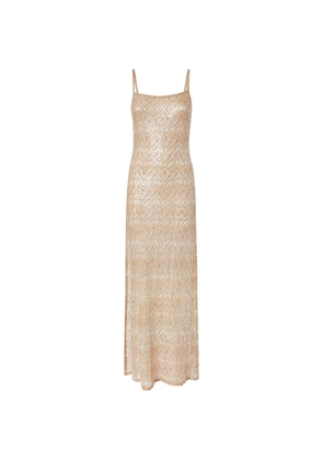 Missoni sequin split maxi beach dress - Gold