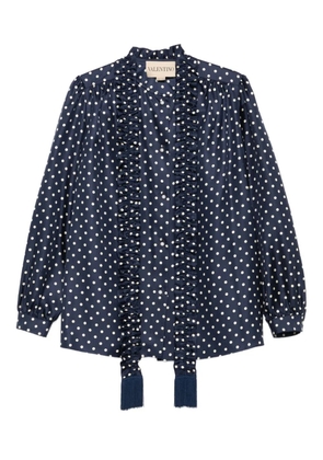 Valentino Garavani polka-dot ruffled shirt - Blue