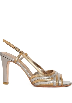 Sarah Chofakian 75mm Mille Feuille slingback leather sandals - Silver