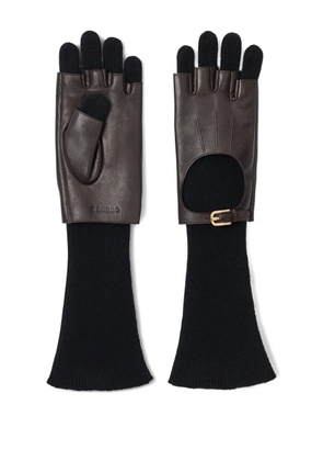 SANDRO layered gloves - Brown