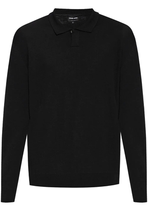 Giorgio Armani fine-knit polo shirt - Black