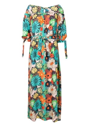 Amir Slama floral-print tied-waist dress - Multicolour