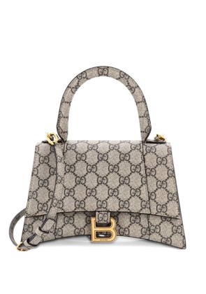 Gucci Pre-Owned x Balenciaga The Hacker Project Hourglass Top Handle Bag GG Coated Canvas Small shoulder bag - Brown