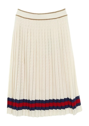 Gucci Pre-Owned 2020s Web-detail pleated skirt - Neutrals