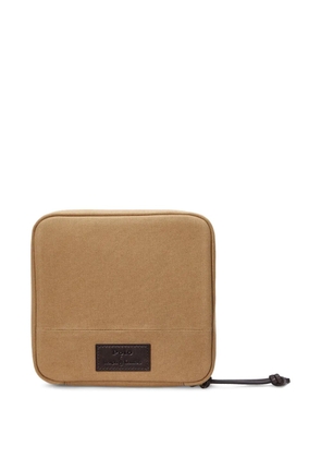 Polo Ralph Lauren logo-patch clutch bag - Neutrals