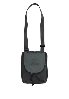 C.P. Company logo embroidered messenger bag - Grey