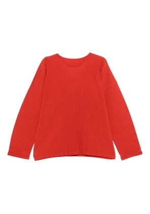 Homme Plissé Issey Miyake pleated long-sleeved T-shirt - Red