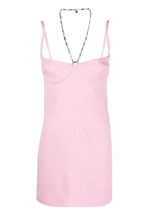 The Attico square-neck backless mini dress - Pink