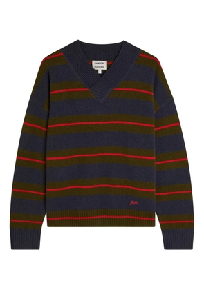 DAMSON MADDER striped V-neck sweater - Blue
