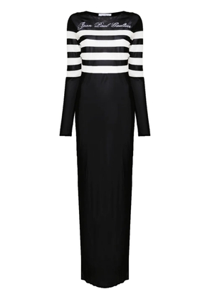 Jean Paul Gaultier logo-embroidered maxi dress - Black