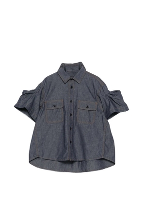 sacai puff-sleeved denim shirt - Blue
