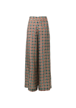Biyan geometric-pattern trousers - Brown