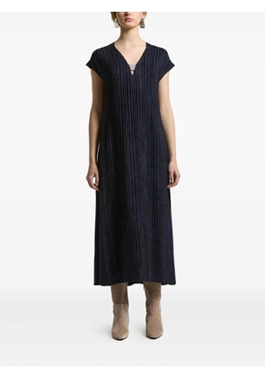 Peserico pleated V-neck midi dress - Brown
