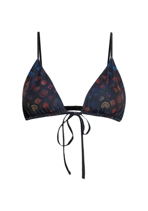 Casablanca monogram tie bikini top - Blue