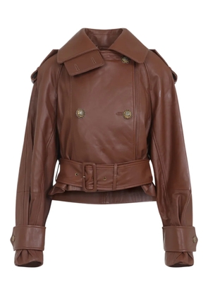 ZIMMERMANN Hypnotic belted leather jacket - Brown