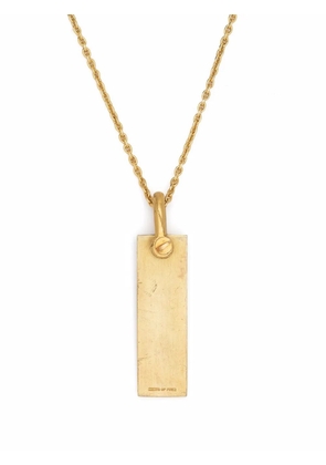 Parts of Four plate-pendant necklace - Gold