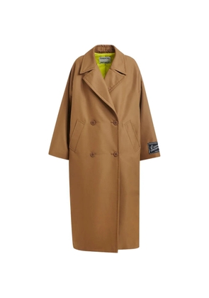 Essentiel Antwerp logo-patch double-breasted coat - Brown