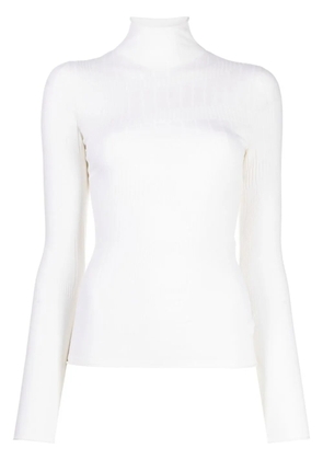 Dion Lee intarsia-knit ribbed jumper - White