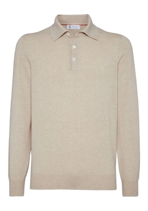 Brunello Cucinelli long-sleeve polo shirt - Neutrals