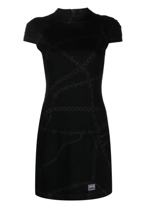 Versace Jeans Couture logo-print short-sleeved dress - Black