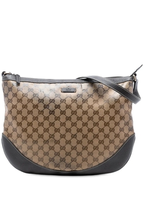 Gucci Pre-Owned 2016-2025 Large GG Crystal Half Moon crossbody bag - Brown