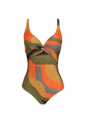 Lygia & Nanny twist-front printed swimsuit - Orange