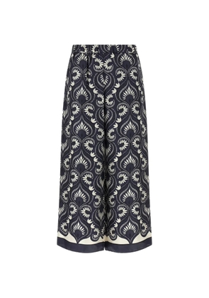 Weekend Max Mara motif print palazzo pants - Blue