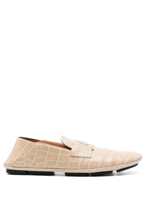 Dolce & Gabbana crocodile-effect leather loafers - Neutrals