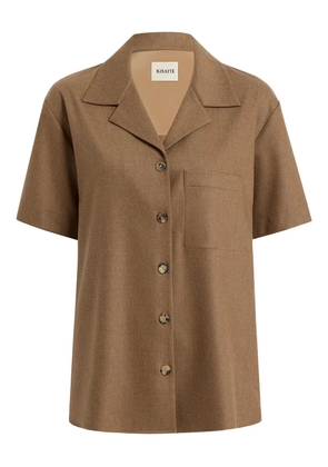 KHAITE short-sleeve pocket shirt - Brown