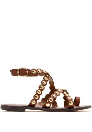 Sam Edelman scalloped studded sandals - Brown
