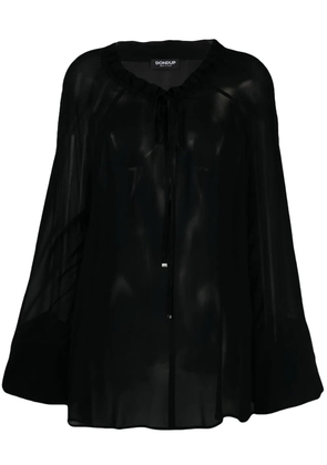 DONDUP tie-neck semi-sheer blouse - Black