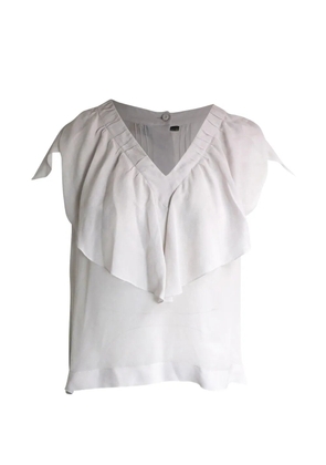 Fendi Pre-Owned ruffled V-neck blouse - White