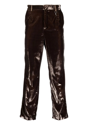 Roberto Cavalli distressed-effect tailored trousers - Brown