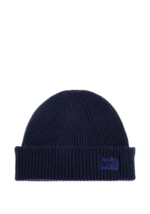 Paul Smith logo-embroidered beanie hat - Blue