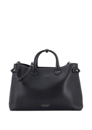 Burberry Pre-Owned Banner Leather and House Check Canvas Large tote bag - Black