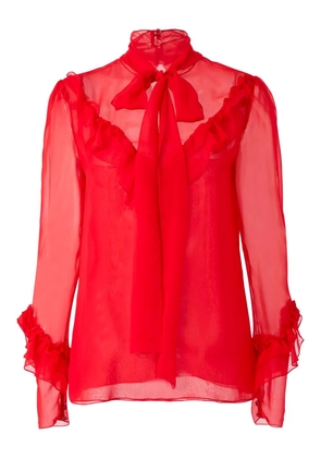 Carolina Herrera chiffon blouse - Red