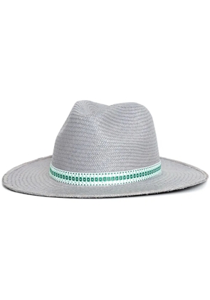 Sarah Chofakian Season interwoven fedora hat - Grey