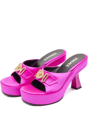 Versace Pre-Owned medusa platform satin mules - Pink