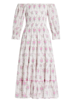 LoveShackFancy Rigby midi dress - White