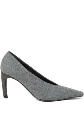 Brunello Cucinelli 85mm flannel pumps - Grey