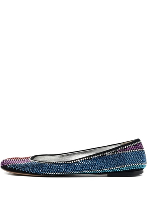 Giuseppe Zanotti Vintage pre-owned crystal-embellished striped ballet flats - Neutrals