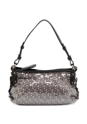 DKNY sequined monogram shoulder bag - Purple