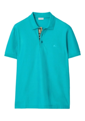 Burberry embroidery-logo polo shirt - Blue