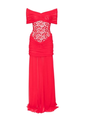 Atu Body Couture lace-embellished draped maxi dress - Red