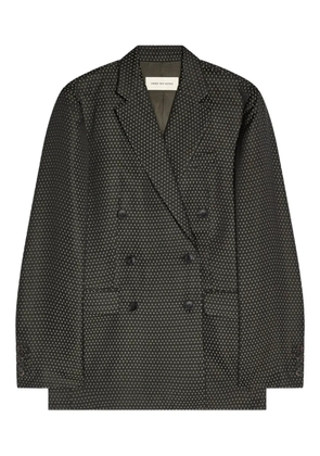 DRIES VAN NOTEN double-breasted jacquard blazer - Black